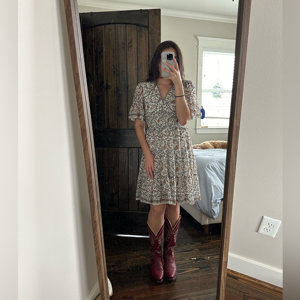 MAX STUDIO - FLORAL SMOCKED DRESS